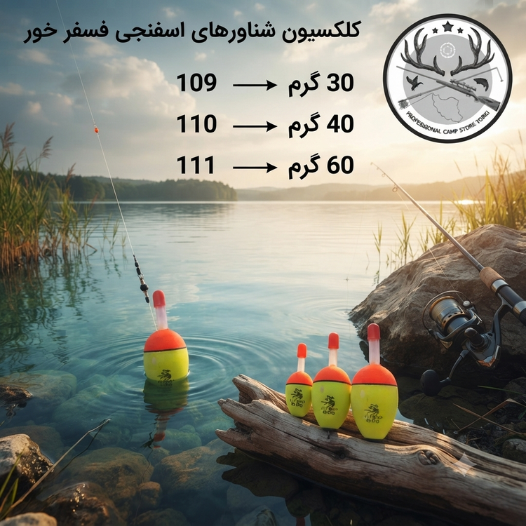 شناور ماهیگیری فومی اسفنجی یونولیتی چوبی وزنه دار فسفر خور شیشه ای